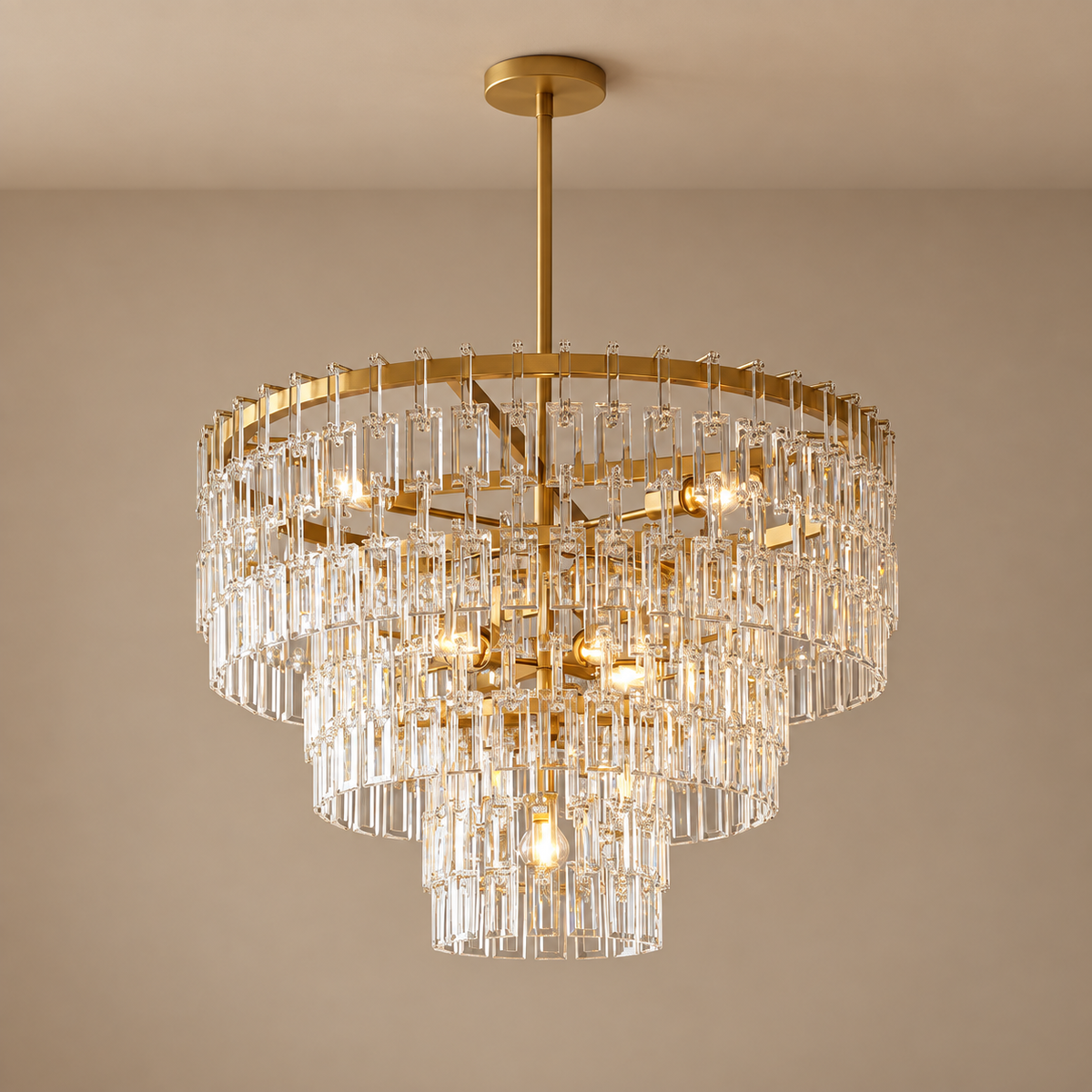 Decò Round Small | Hand-Cut Crystal & Brass | CLHUYL0250