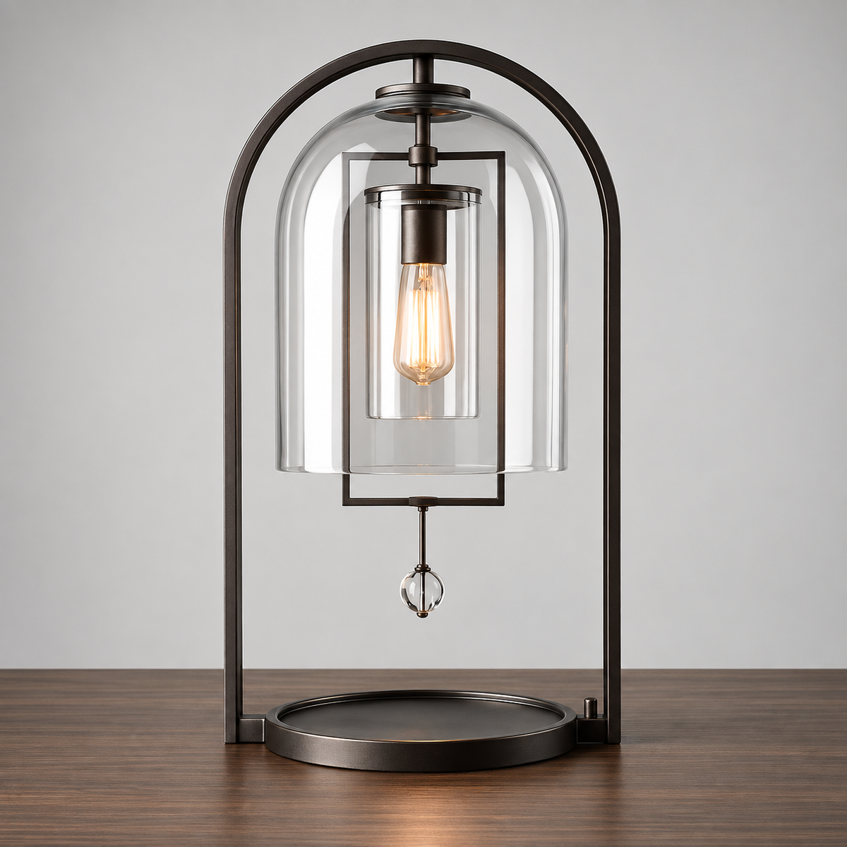 LAMPADA DA TAVOLO MODERNA IN VETRO E RAME NERA | CLHY23WY