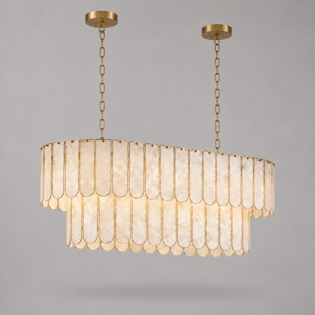 OVAL TIERED SHELL CHANDELIER | CLJUPOFS