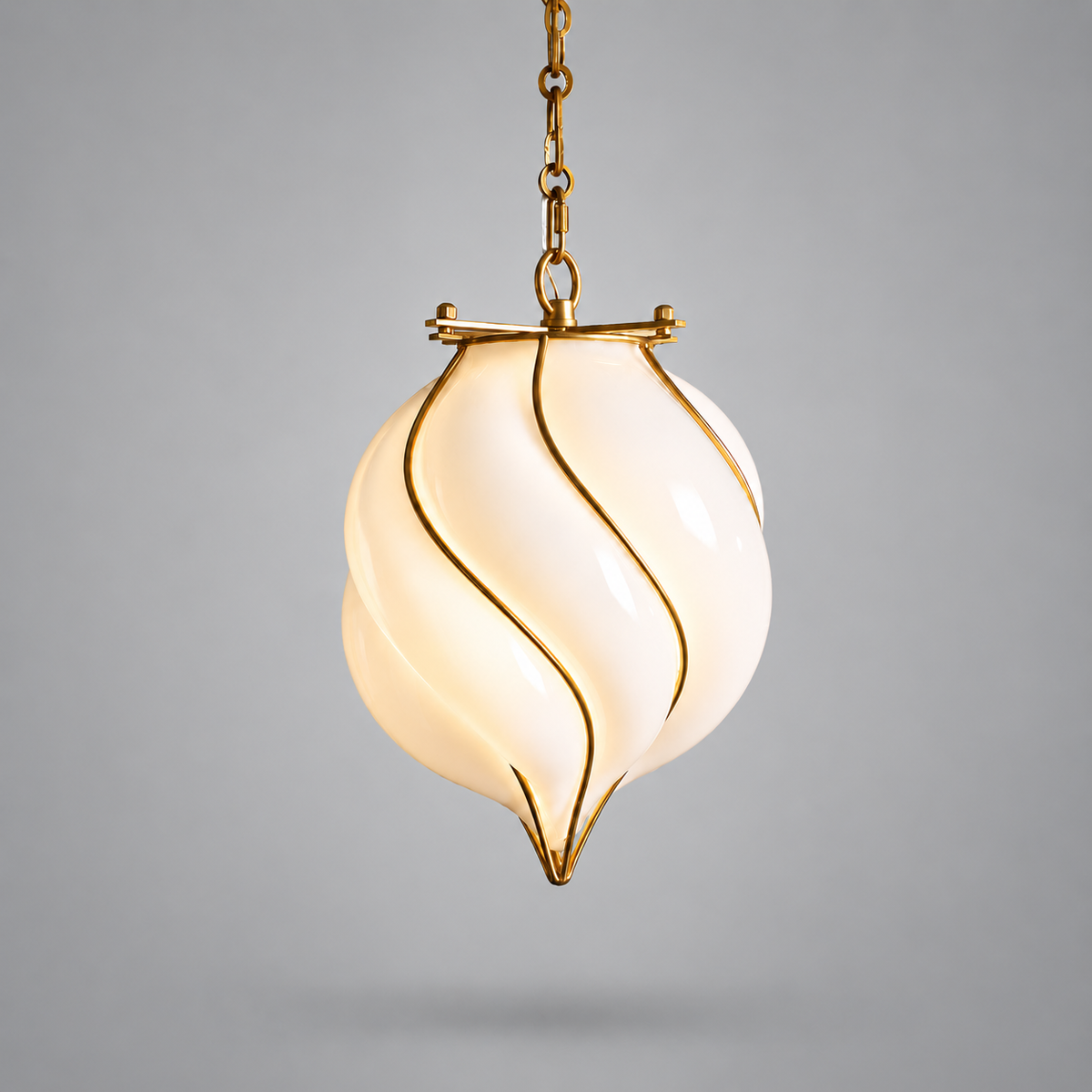 The Belluno Lantern | Glass & Brass Pendant | CLND038