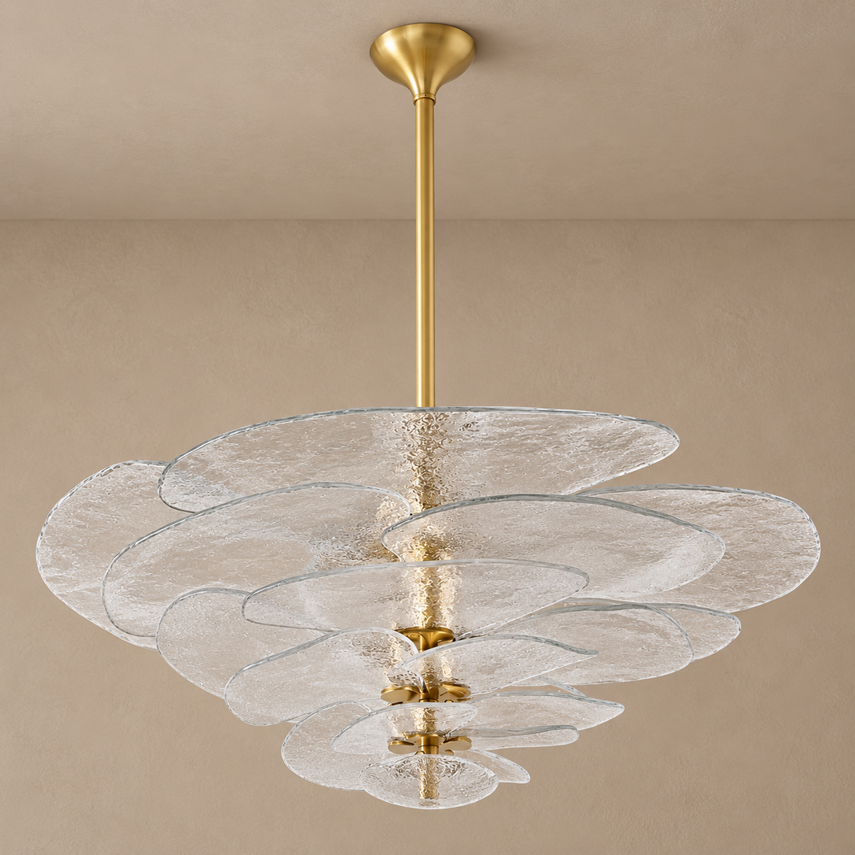 LAMPADARIO IN VETRO CLEAR FIORE ART DECO | CLZL896620C