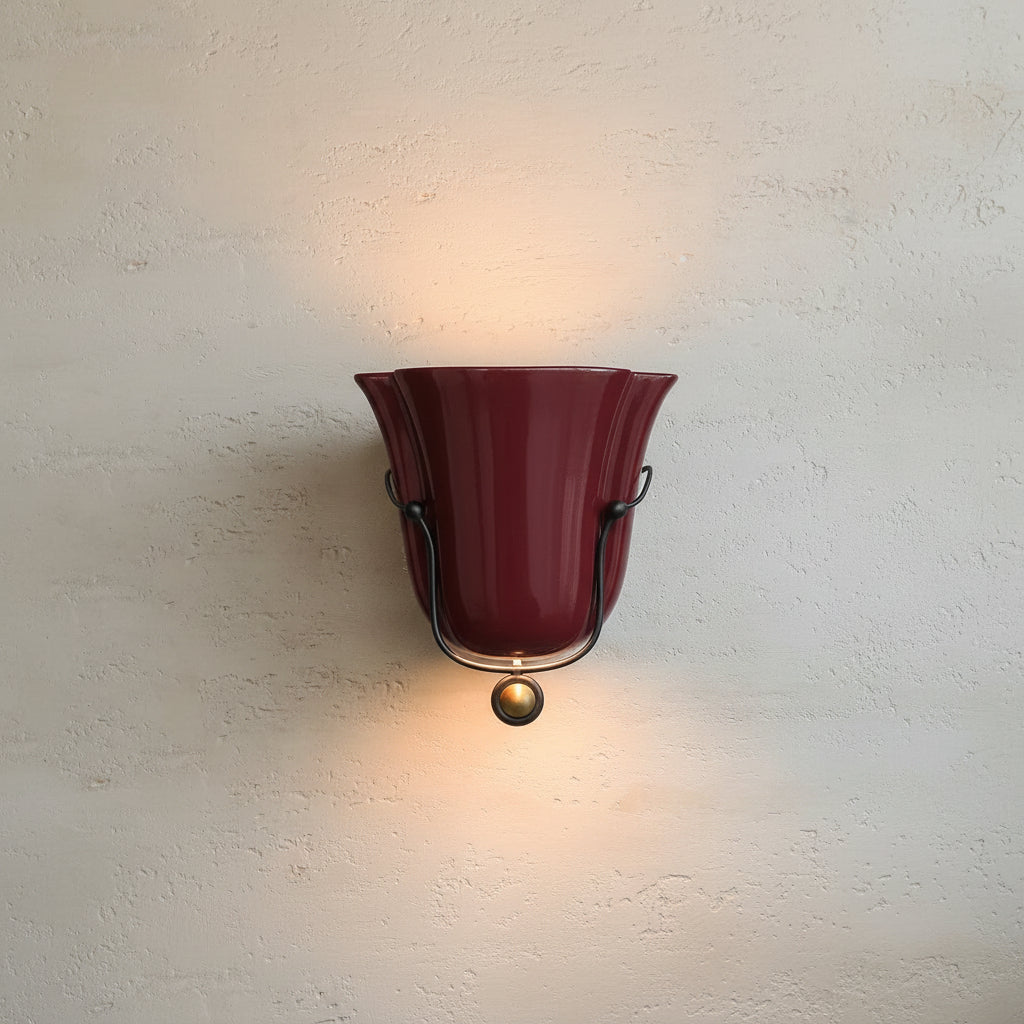 Red Ceramic Wall Sconce | clbzm86