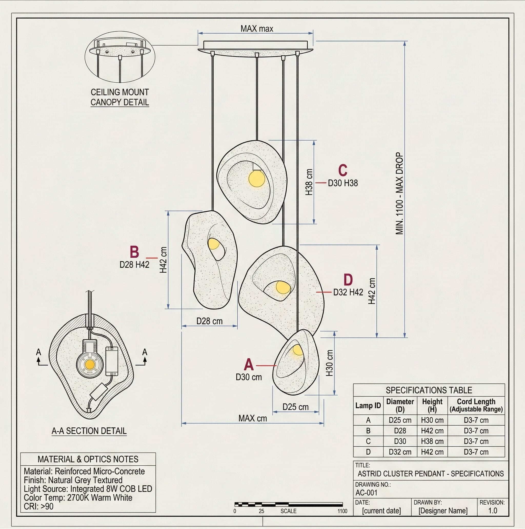 WABI-SABI IRREGULAR LED SUSPEND LAMP FIXTURES | DESIGN GP895202