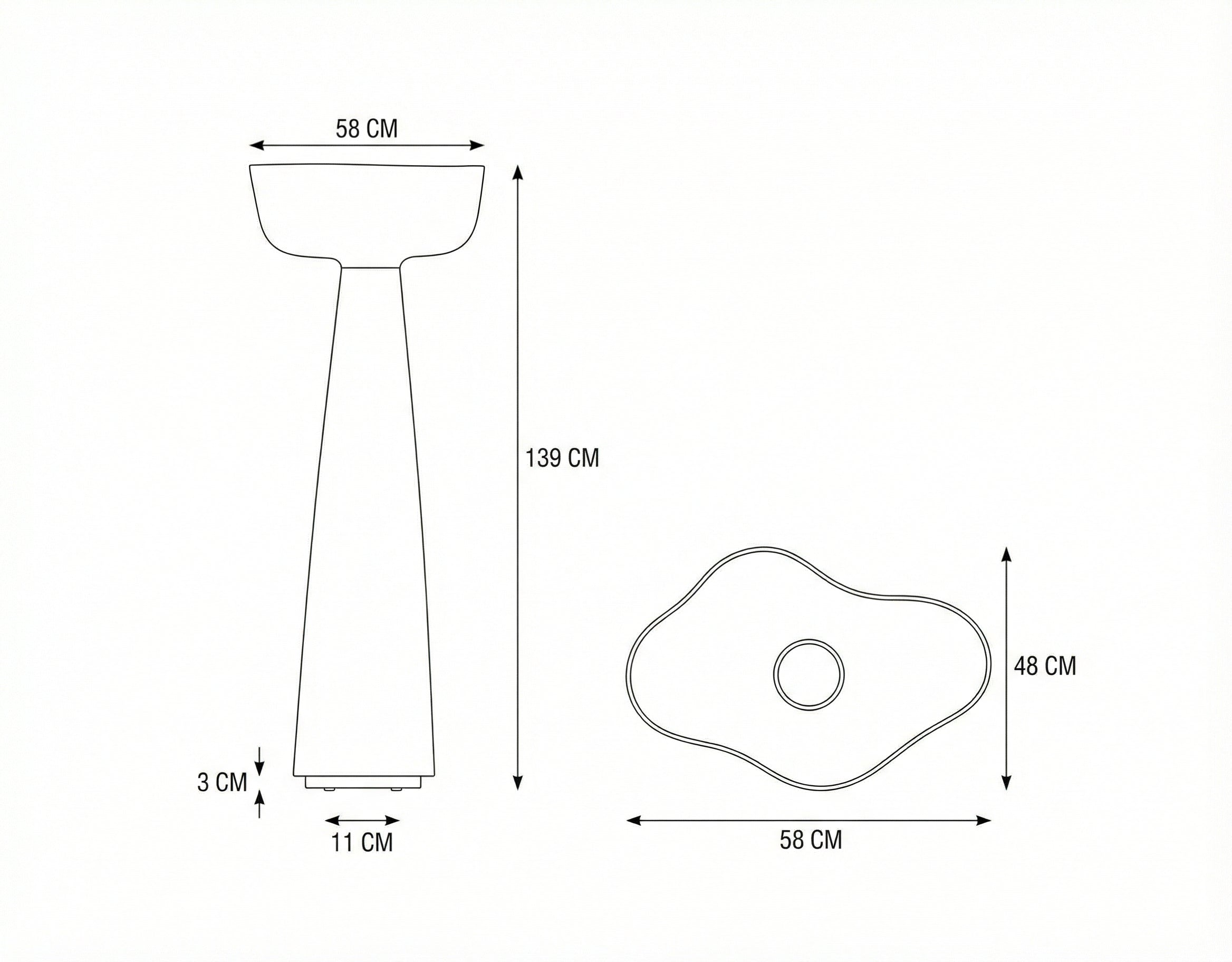 Высокие напольные лампы из гипса | Clbbgt027