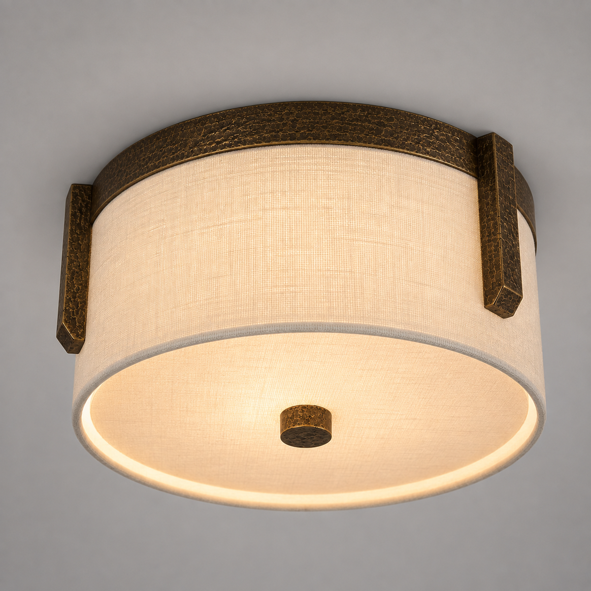 The Linnea Flush Mount | Linen & Brass | CLND036