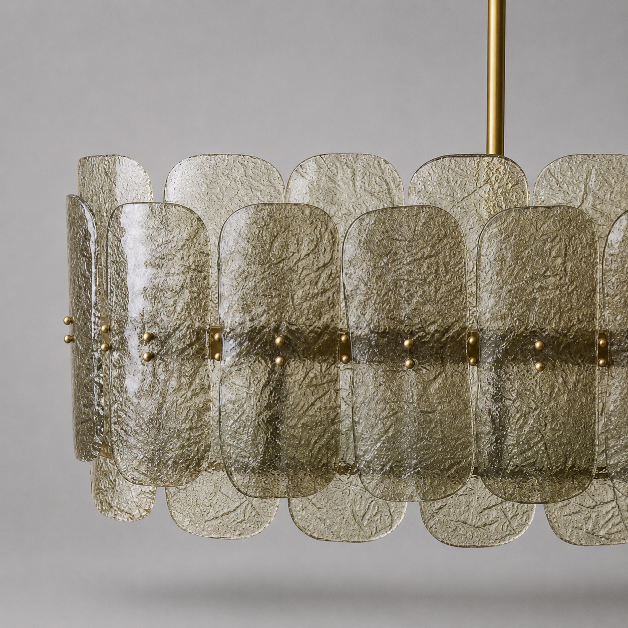 The Nocturne Chandelier | Smoky Art Glass & Brass | CLND007