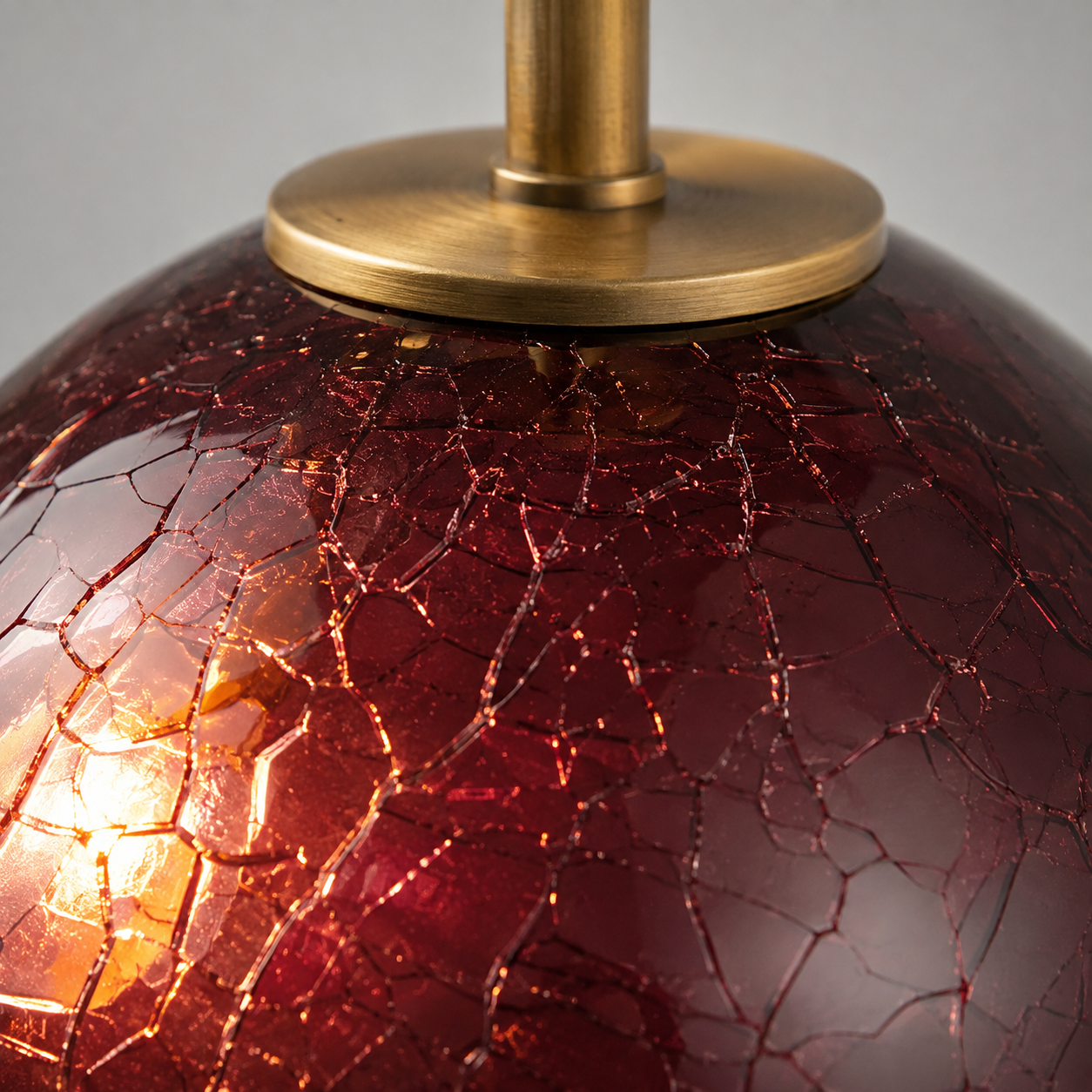The Rubina Pendant | Burgundy Glass & Brass | CLND009