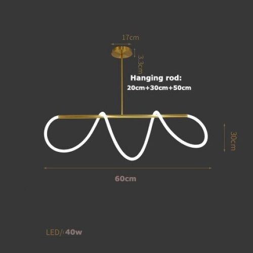 Luke Ceiling Lamp | Led Tube Suspension Silicone Flexible Light Modern Dining Room - Semi - flush Mounts