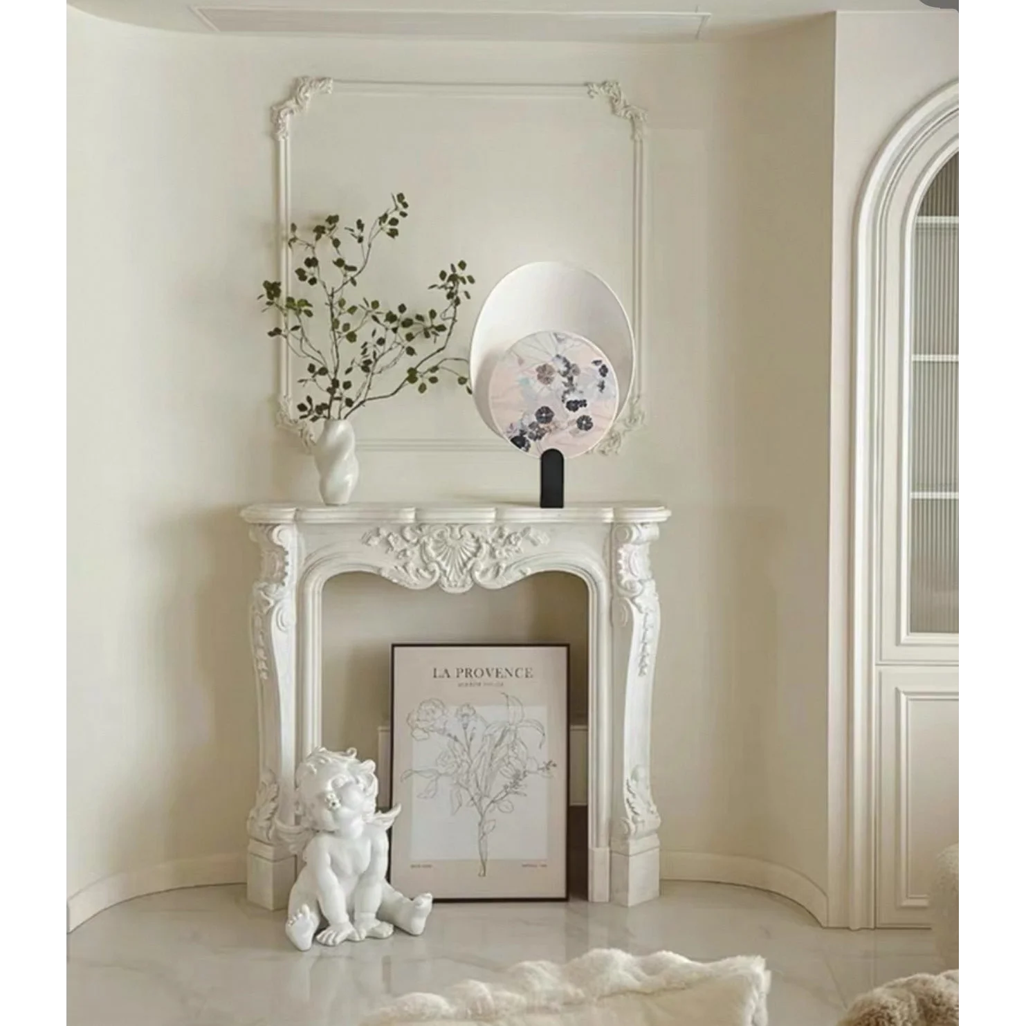 Artisanal Printed Glass Table Lamp – Modern Japanese Inspired Design White Akira