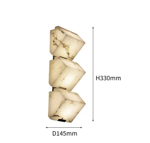 Alabaster Block Wall Sconce | Stacked Solid-stone 1/2/3-tier Modern Hallway & Living Room Casalolalights Luxury Lamps