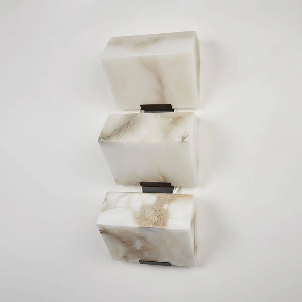 Alabaster Block Wall Sconce | Stacked Solid-stone 1/2/3-tier Modern Hallway & Living Room Casalolalights Luxury Lamps