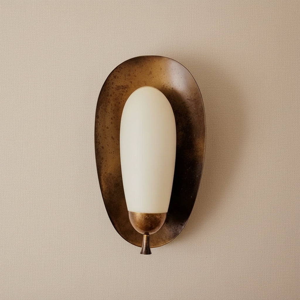 Alabaster and Copper Wall Sconce – Casalola Vertical Stone Column Light for Bedroom & Hallway
