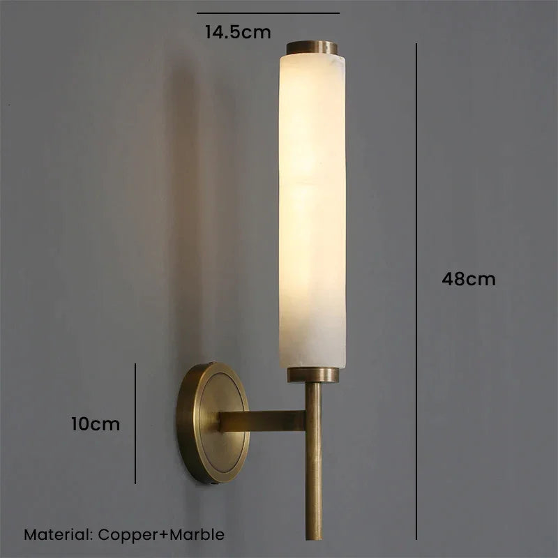 Alabaster Wall Sconce | Natural Stone & Copper Up-down Led Light Foyer Bedside Study Dining Room Casalolalights Luxury