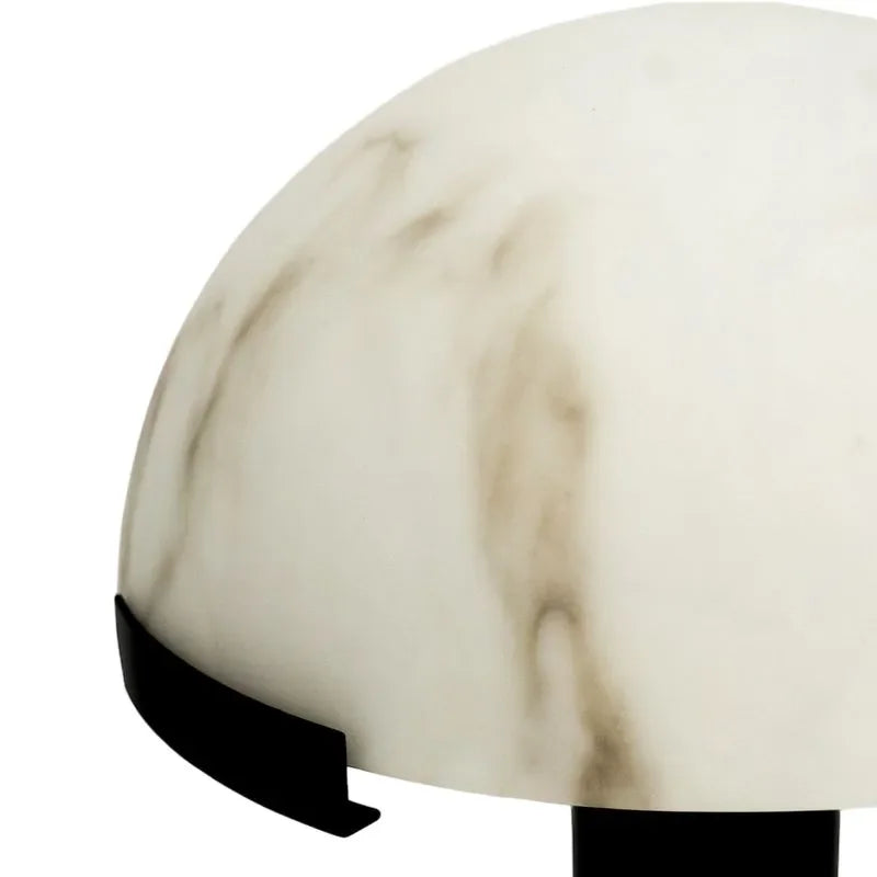 Black & Alabaster Dome Table Lamp 50cm | Stone-dome Accent Modern Art Deco Bedroom Console Casalolalights Luxury Lamps