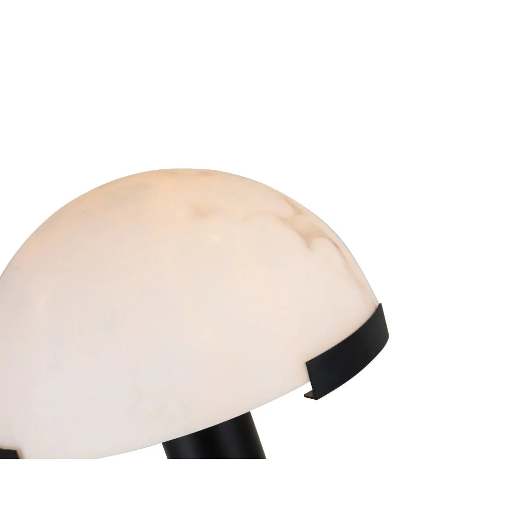 Black & Alabaster Dome Table Lamp 50cm | Stone-dome Accent Modern Art Deco Bedroom Console Casalolalights Luxury Lamps