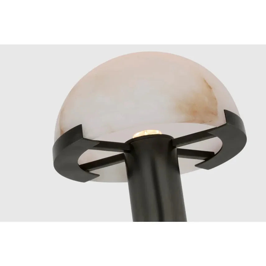 Black & Alabaster Dome Table Lamp 50cm | Stone-dome Accent Modern Art Deco Bedroom Console Casalolalights Luxury Lamps