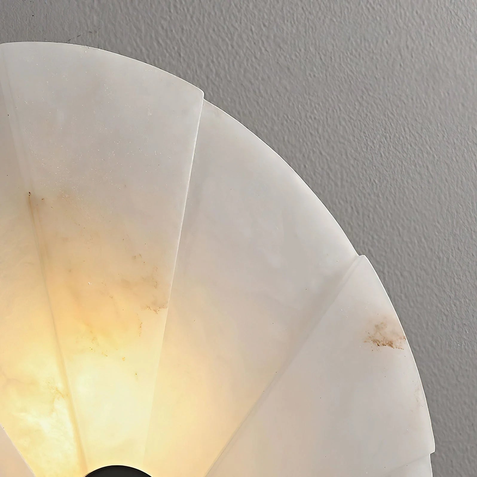 Fan Shaped Alabaster Wall Sconce – Sculptural Modern Accent