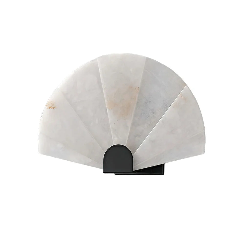 Fan Shaped Alabaster Wall Sconce – Sculptural Modern Accent