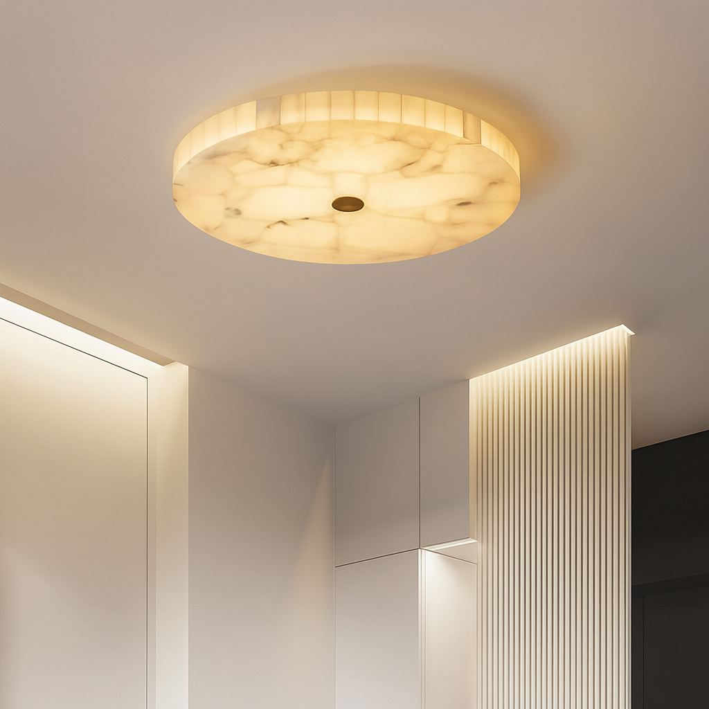 Alabaster Ceiling Light | Round Flush Mount Stone Warm Led Living Room Bedroom & Kitchen Casalolalights Luxury Lamps