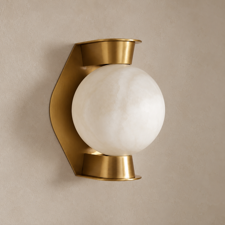 Aplique de pared con globo de alabastro