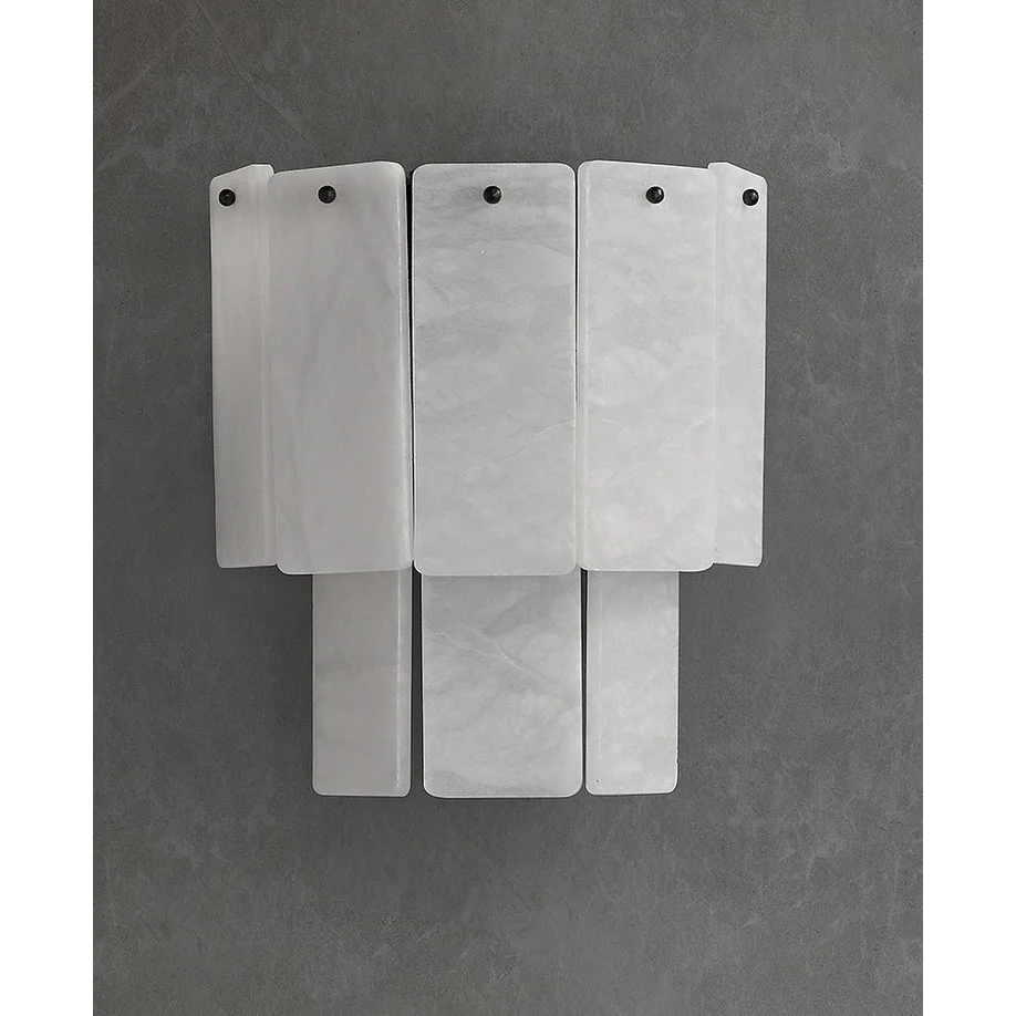 Alabaster Wall Sconce – Layered Stone Panels & Ambient Glow