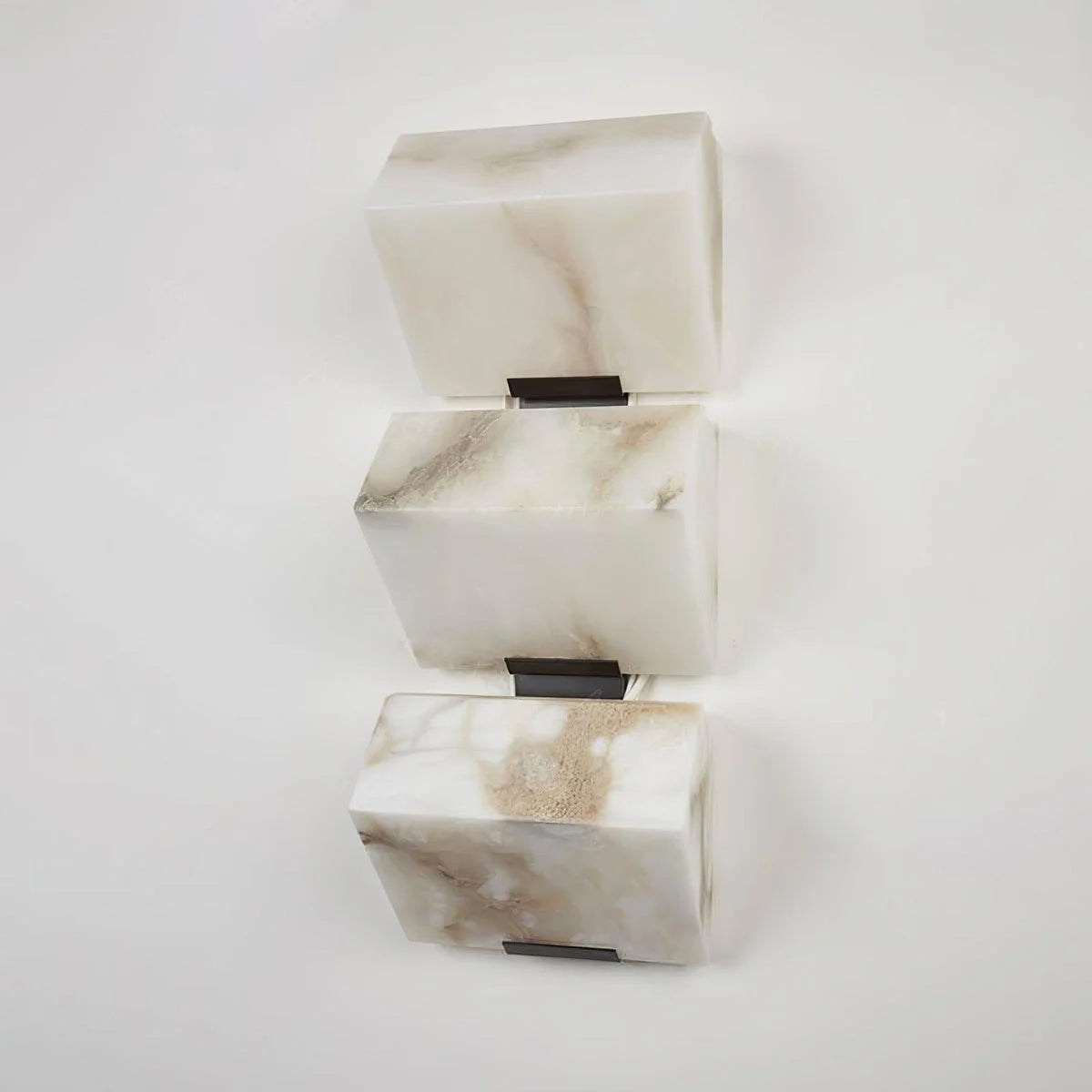 Cubist Alabaster Wall Sconce | Vintage French Accent Lighting