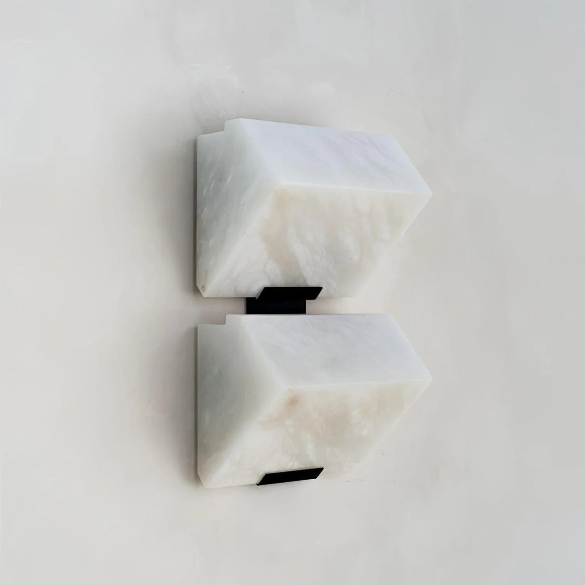 Cubist Alabaster Wall Sconce | Vintage French Accent Lighting