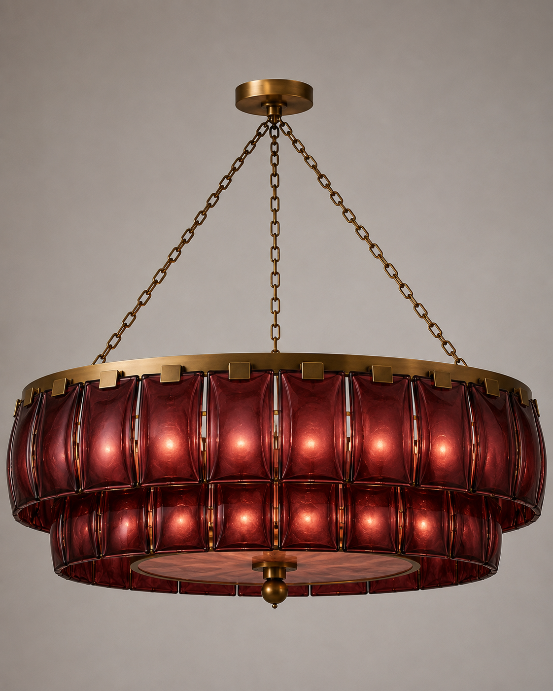 Art Deco Chandelier - Amber Glass & Antique Brass | Large Dining Room Lighting Casalolalights Luxury Lamps for Interior