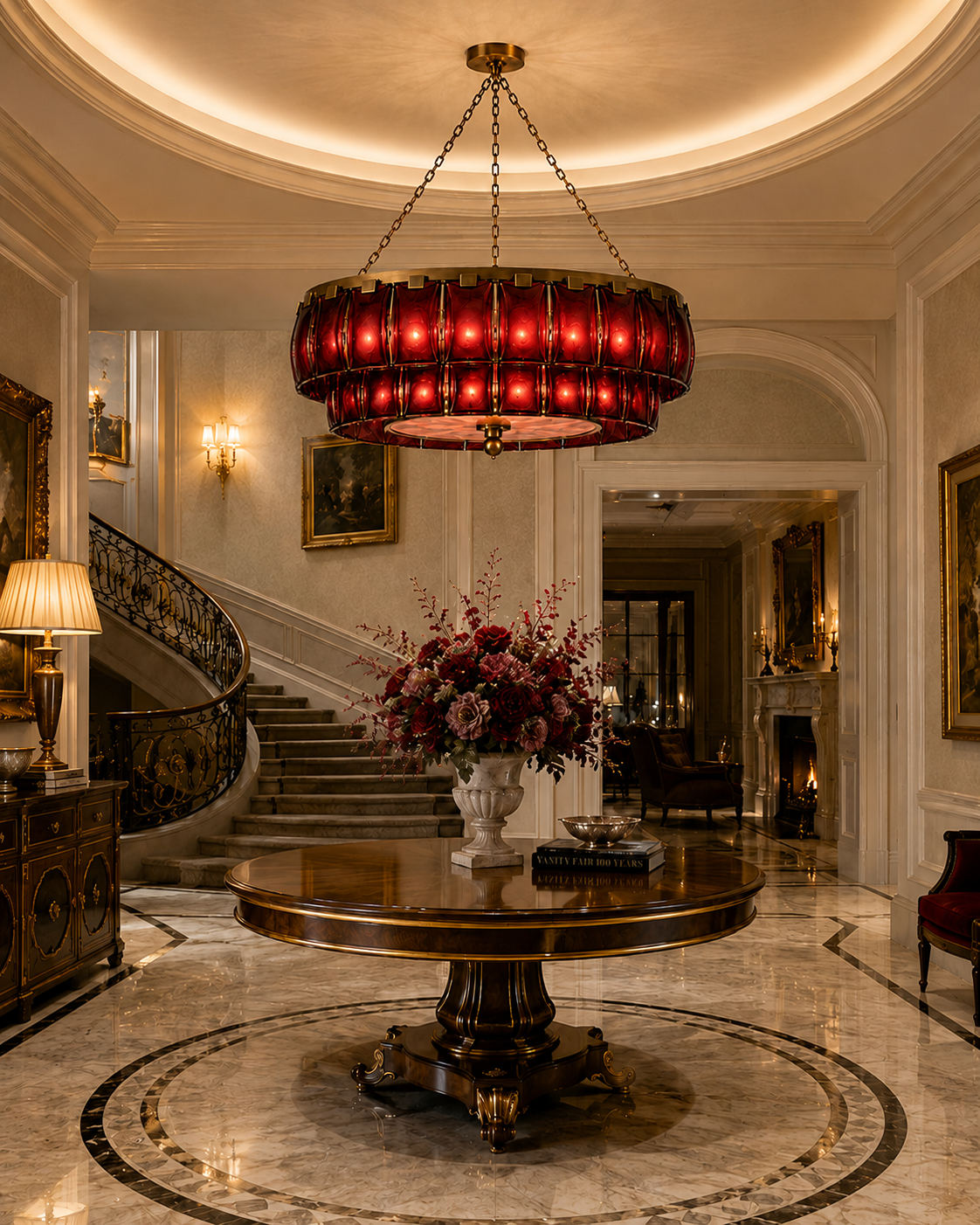 Art Deco Chandelier - Amber Glass & Antique Brass | Large Dining Room Lighting Casalolalights Luxury Lamps for Interior