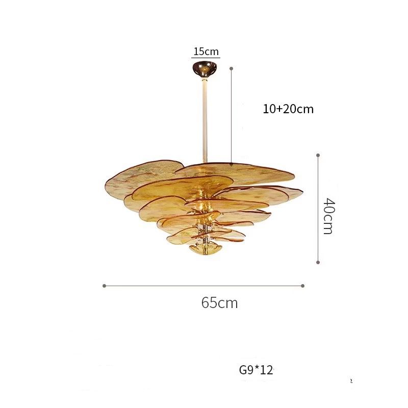 Lilypad Murano Glass Petal Chandelier | Modern Luxury Ceiling Light for Dining Room & Living - Sales Casalolalights