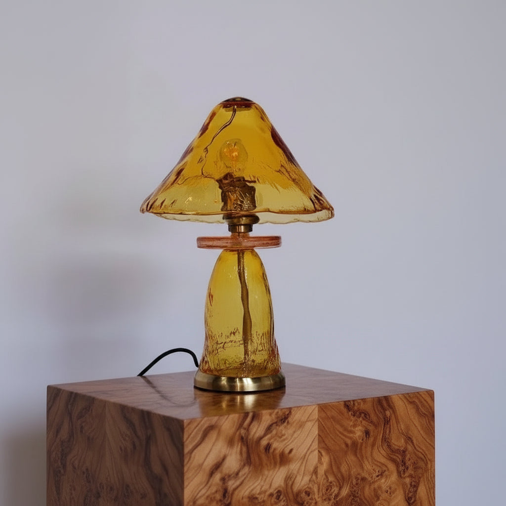 Amber Glass Mushroom Lamp | Clhlgd6571