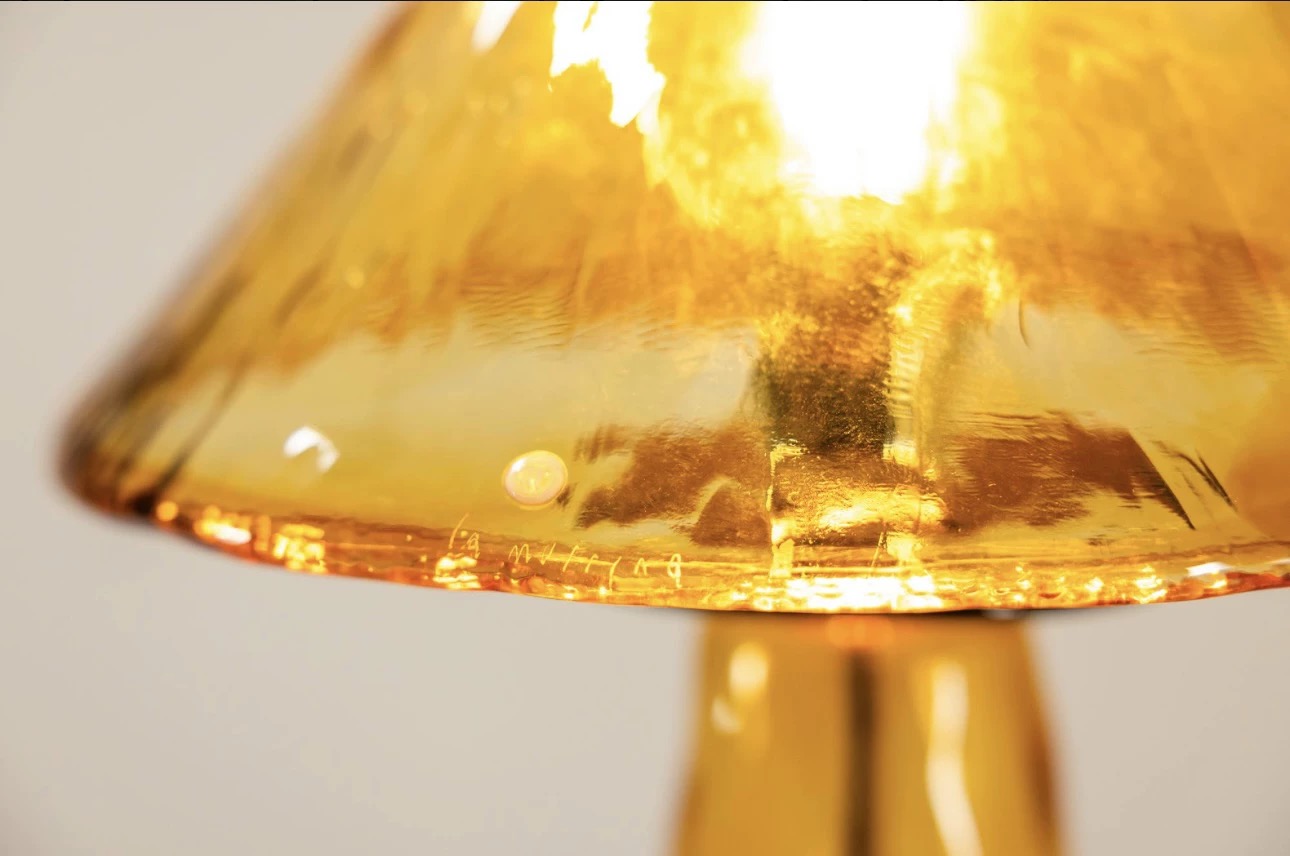 Amber Glass Mushroom Lamp | Clhlgd6571