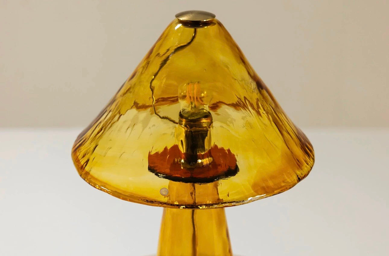Amber Glass Mushroom Lamp | Clhlgd6571