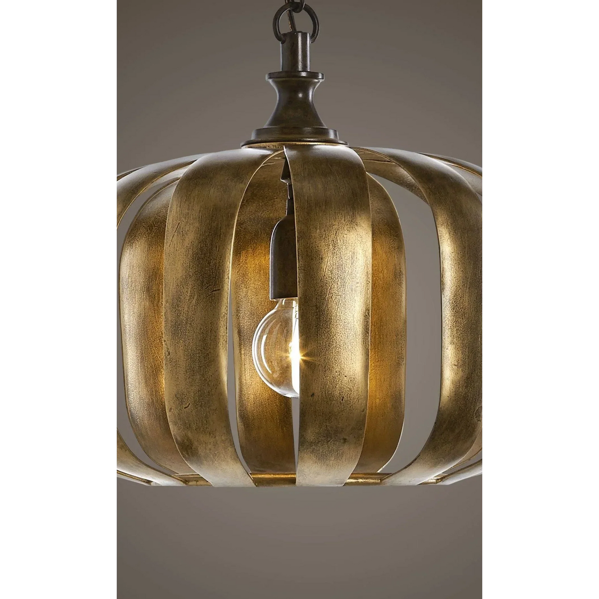 Antique Gold Cage Pendant Light | Distressed Iron Vintage Industrial Kitchen & Dining Casalolalights Luxury Lamps