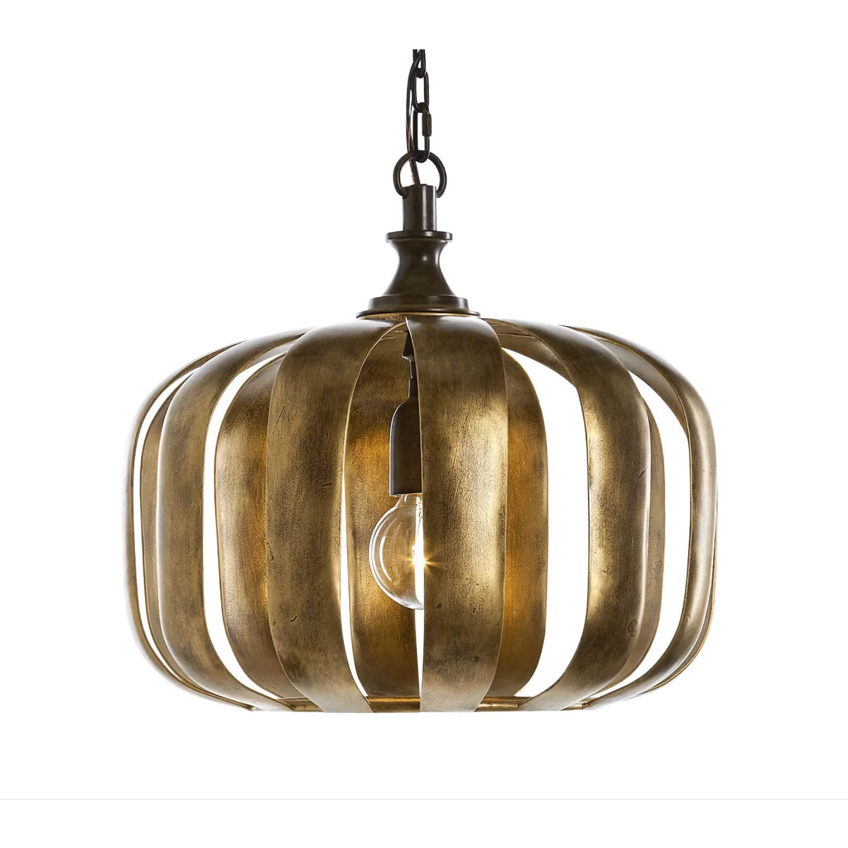 Antique Gold Cage Pendant Light | Distressed Iron Vintage Industrial Kitchen & Dining Casalolalights Luxury Lamps