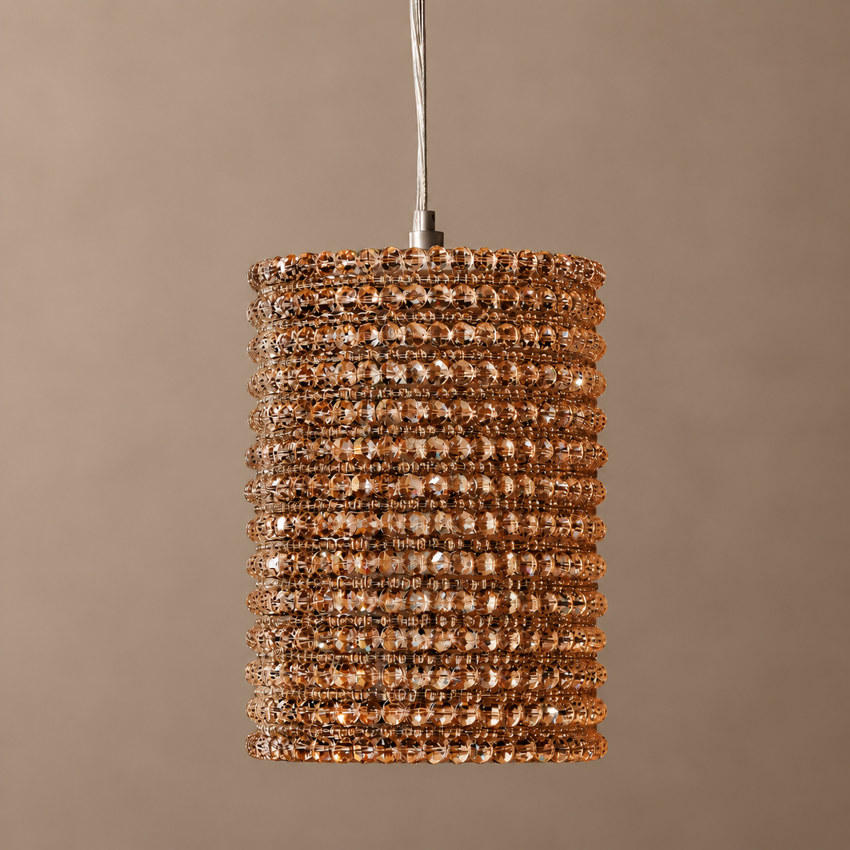 K9 Crystal Column Pendant Amber | Honey Toned Shimmer Short or Tall for a Stairwell Island Casalola Lights Luxury Lamps