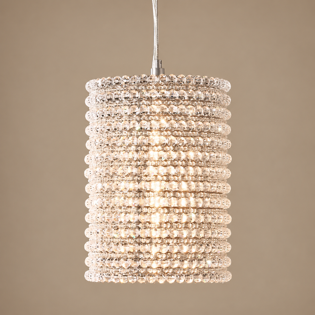 K9 Crystal Column Pendant Clear | Bright Silvery Sparkle Short or Tall for a Stairwell Island Casalola Lights Luxury