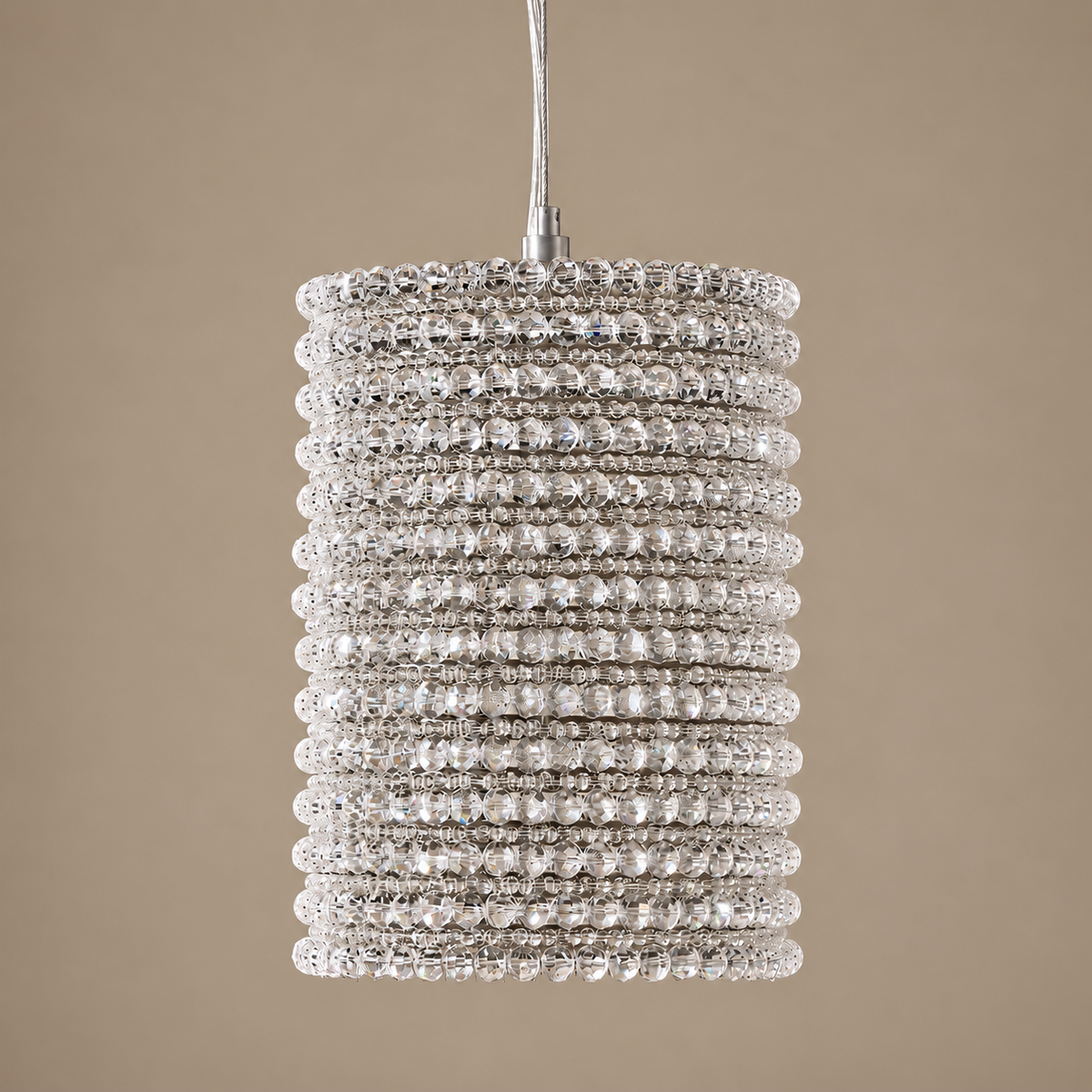 K9 Crystal Column Pendant Clear | Bright Silvery Sparkle Short or Tall for a Stairwell Island Casalola Lights Luxury