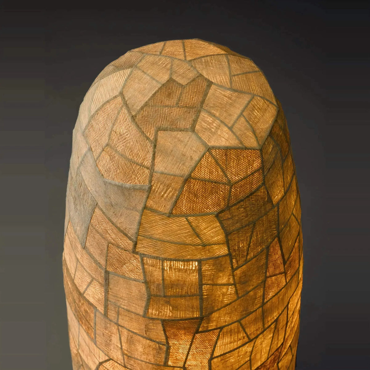 Wabi-sabi Sculptural Floor Lamp | Monolithic Parchment-texture Totem 114cm Organic Modern Living Room Casalolalights