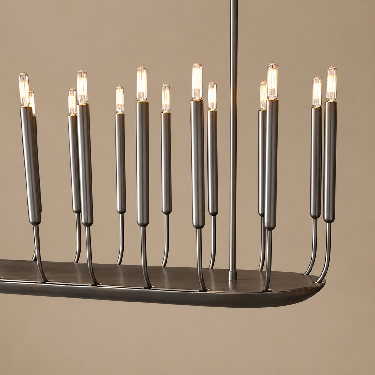 Linear Chandelier - Black Led Columns 20 or 24 Lights | Casalola Luxury Lamps for Interior Designers