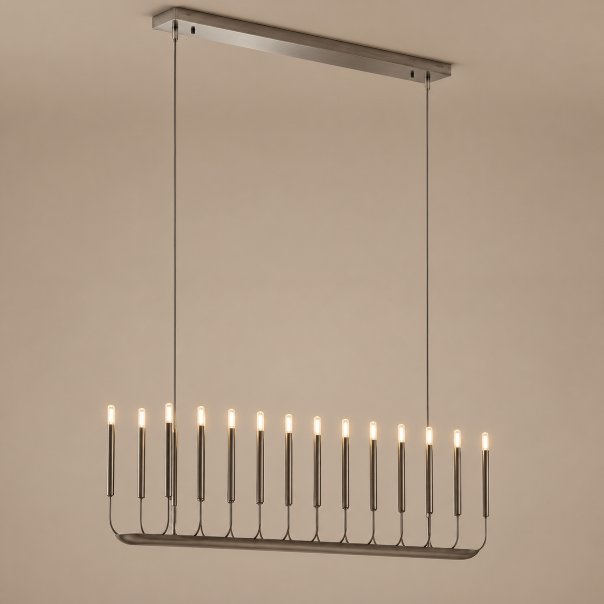 Linear Chandelier - Black Led Columns 20 or 24 Lights | Casalola Luxury Lamps for Interior Designers