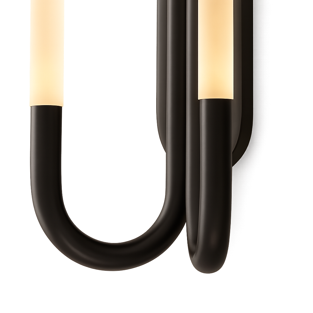 Double Tube Frosted Glass Wall Sconce Brass or Black | Tall Hallway Pair Mirror Light 51cm Vertical Casalola Lights