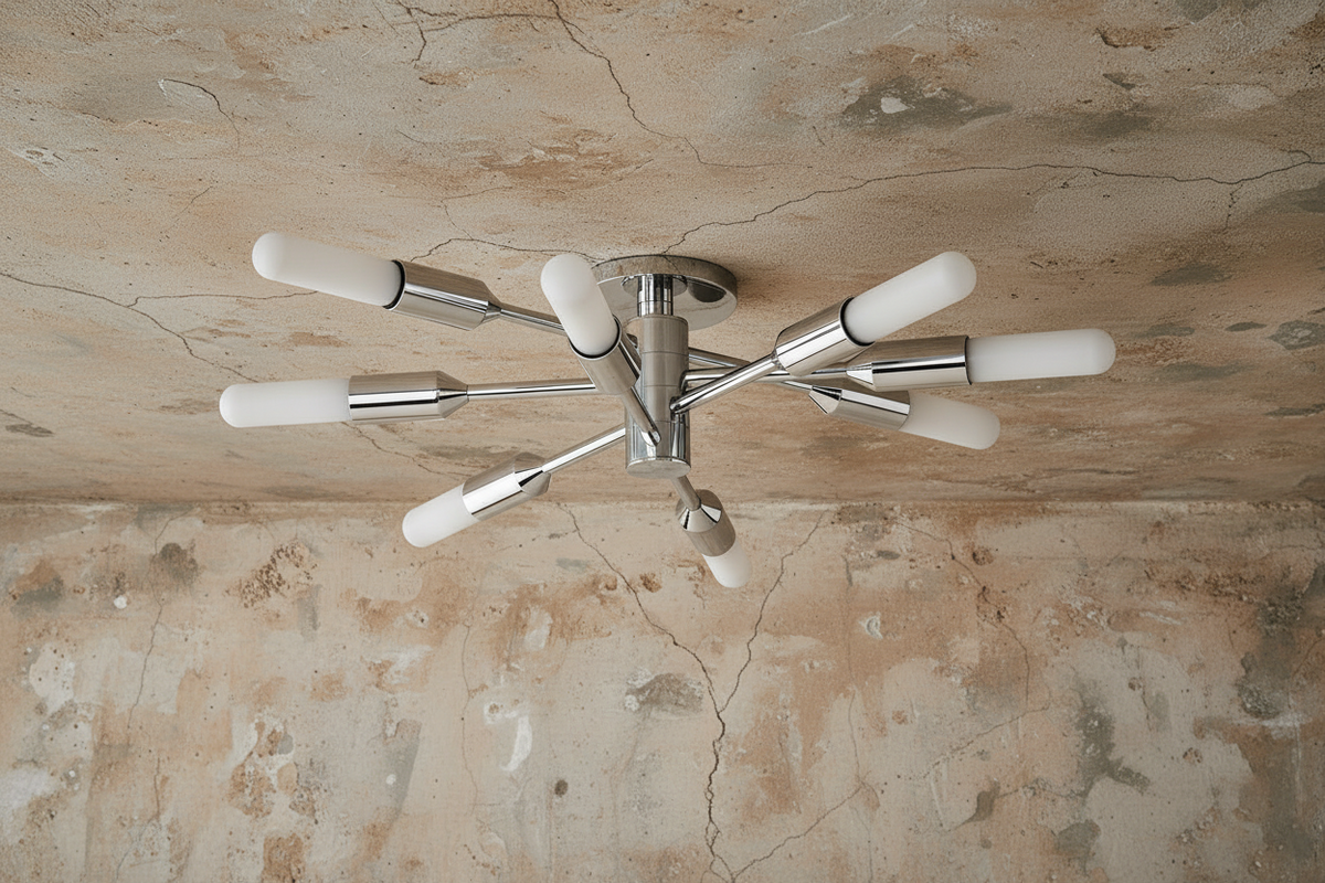 Silver Brass Sputnik Flush Mount | 8-light Mid-century Ceiling Light Modern Dining Room & Entry Casalolalights Luxury