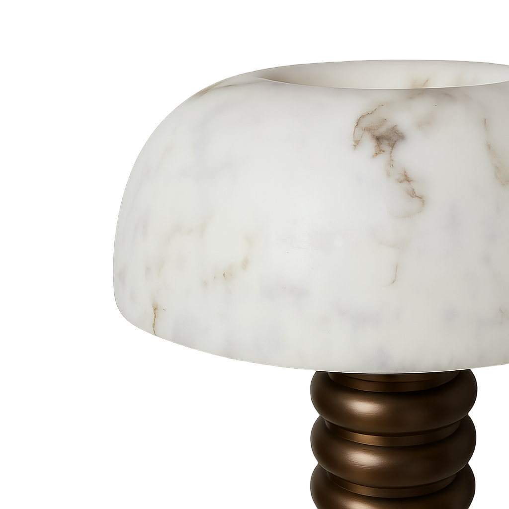 Art Deco Marble Floor Lamp with Bronze-finish Base | Luxury Table Lamps for Console Living Room Bedroom