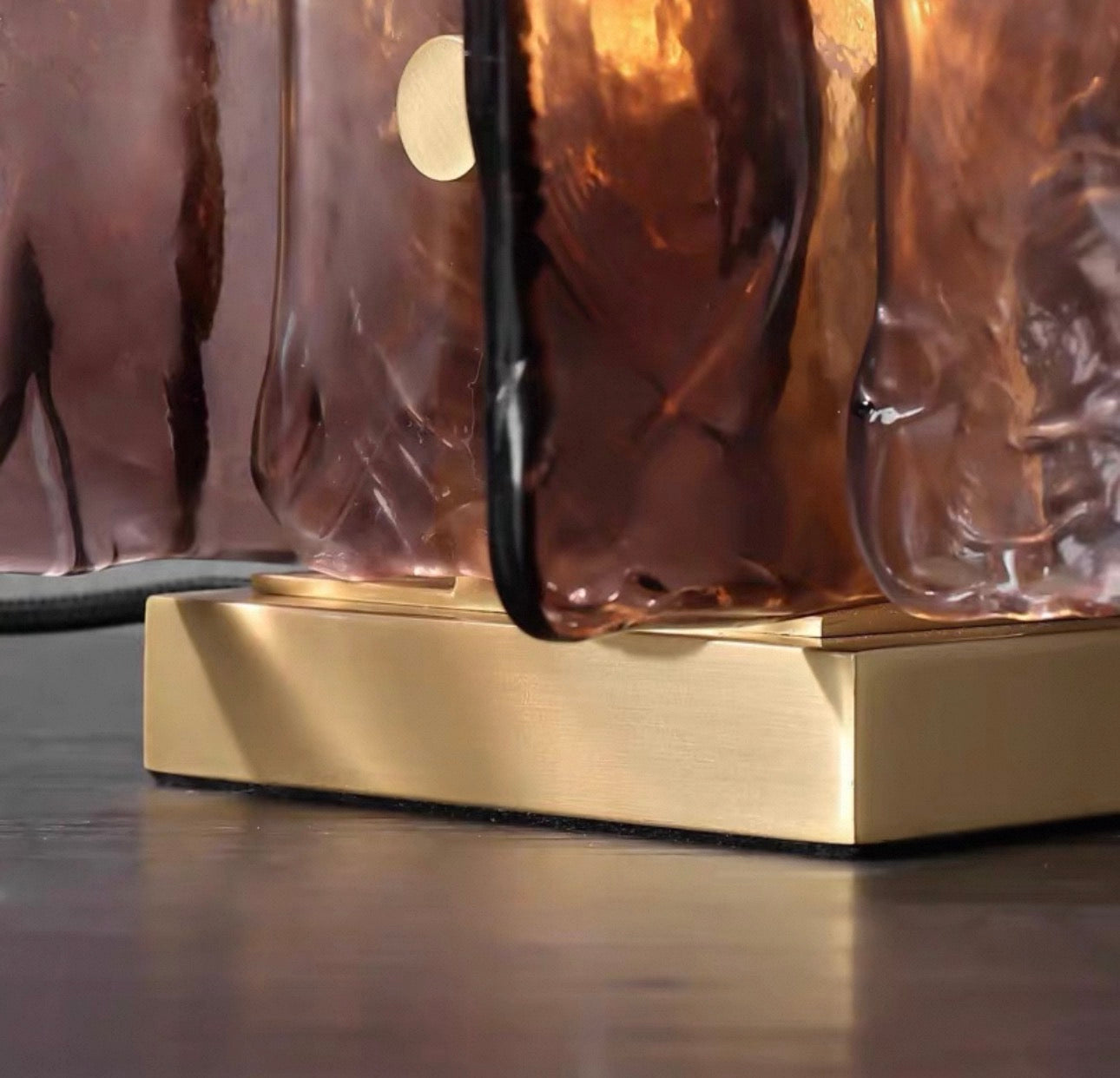 Art Deco Red Glass Blade Table Lamp for Living Room Bedroom