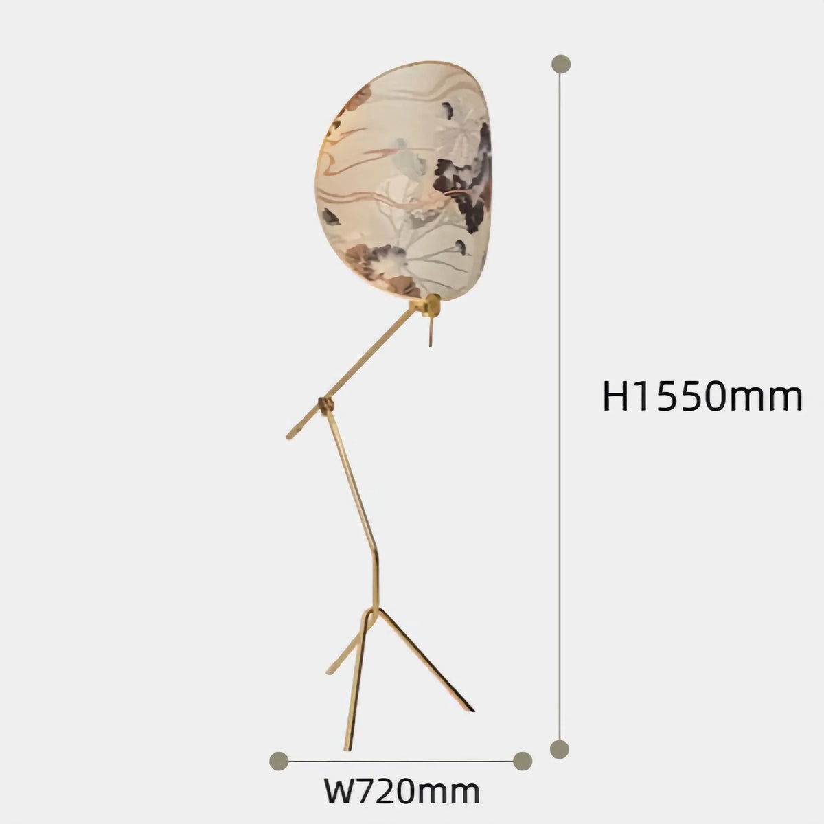 Floral Fabric & Brass Floor Lamp | White Floral-shade Art Deco Living Room Bedroom Casalolalights Luxury Lamps