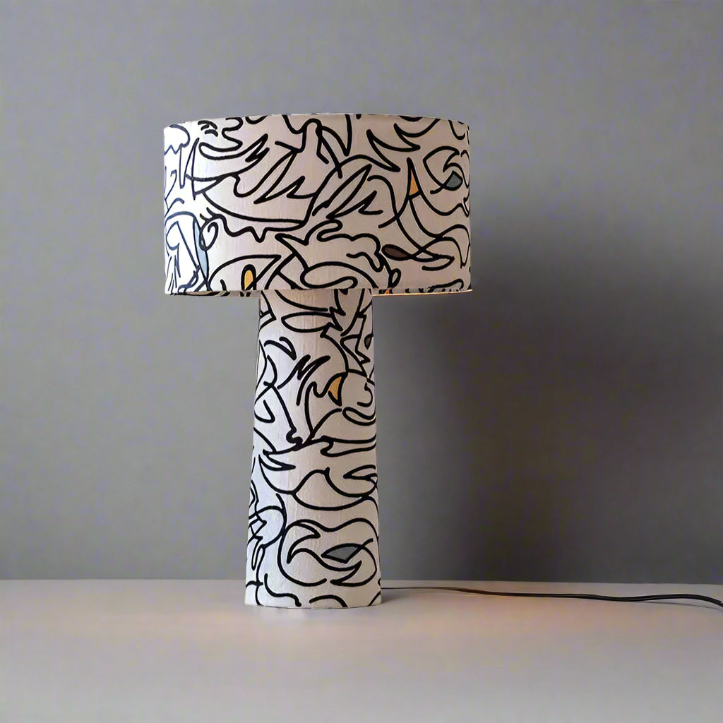 Patterned Art Table Lamp | Sculptural Statement Lighting