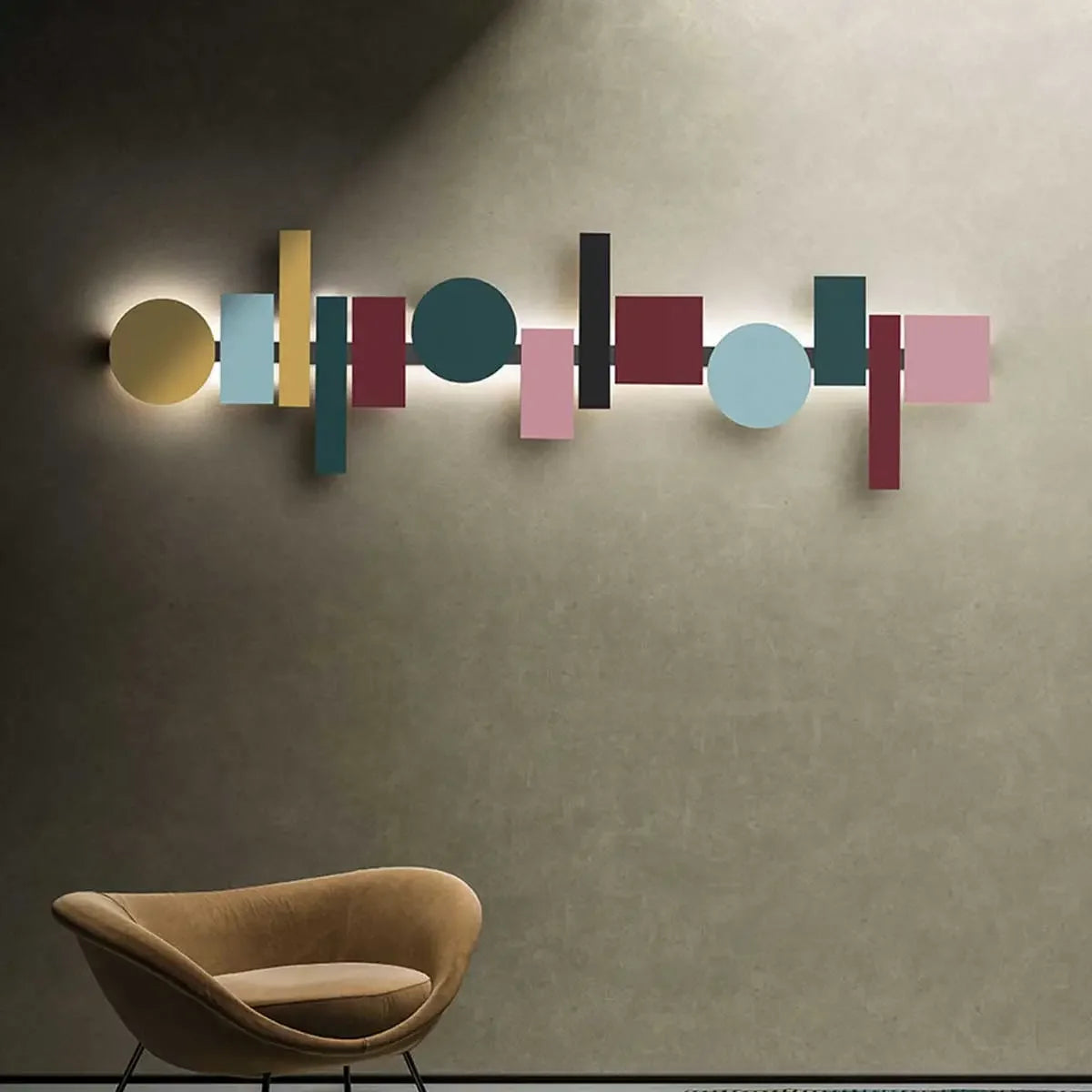 Modern Colorful Led Wall Lamp | Art Decor Lighting For Living Room Commercial - Sconces