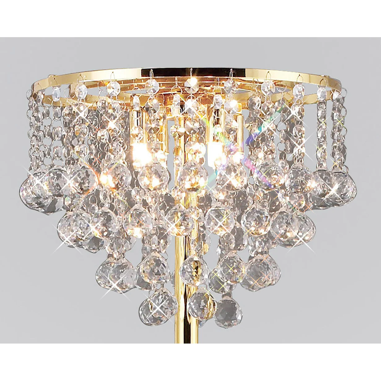 Luxury Floor Lamp | Crystal 4 Lights | Gold for Living Room | Casalola