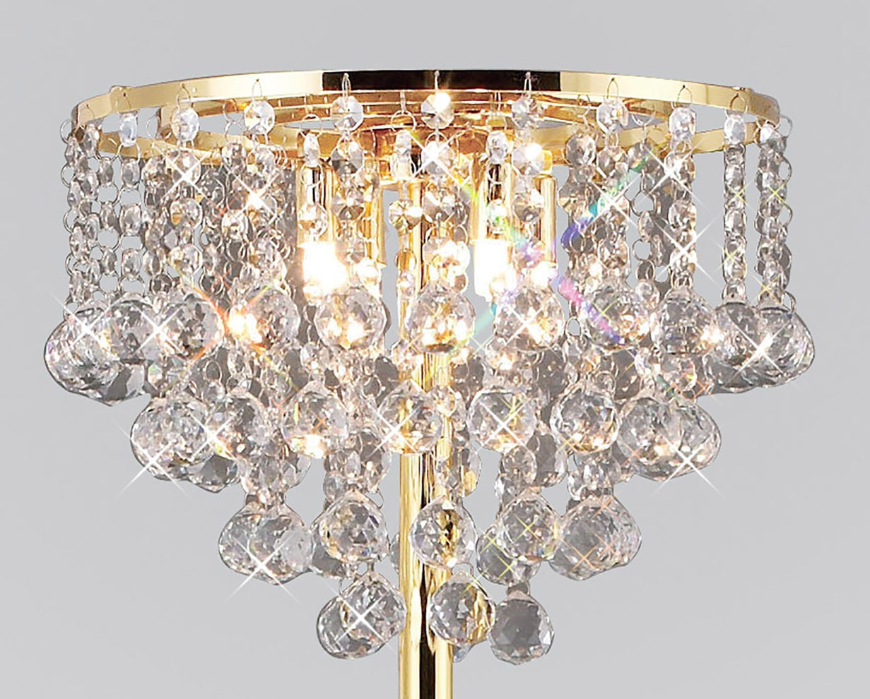 Luxury Floor Lamp | Crystal 4 - lights Gold For Living Room Casalola - Torchiere Lamps